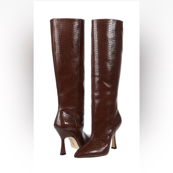 Stuart weitzman parton boots croc brown size 7.5 - Picture 4 of 6